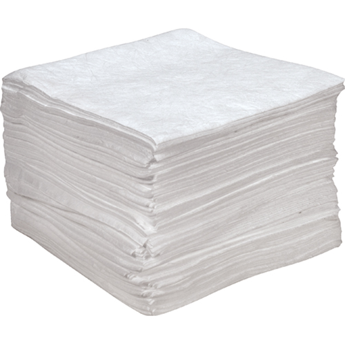 Feuilles absorbantes antistatiques de premi&egrave;re qualit&eacute;, Huile seulement, 15" x 18", 25 gal. d'absorption Nassau Supply