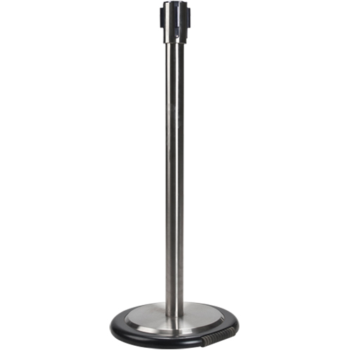 Poteau r&eacute;cepteur pour barri&egrave;res sur pieds pour le contr&ocirc;le des foules avec roues, Hauteur de 35", Acier inoxydable Nassau Supply