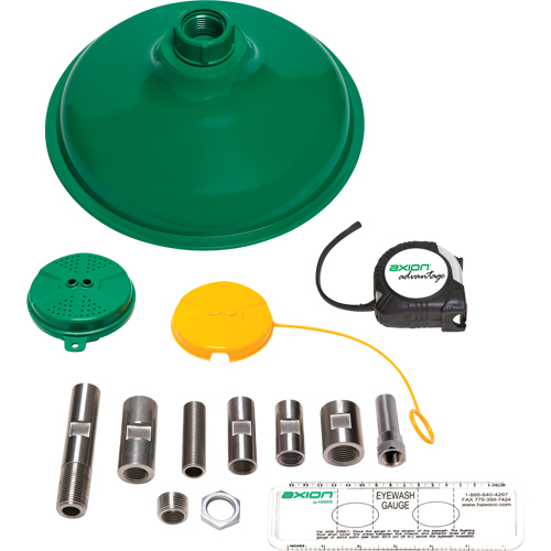 Axion Advantage&reg; Shower & Eye/Face Wash Upgrade Kit with Green ABS Plastic Eye/Face Wash Head & Showerhead Nassau Supply