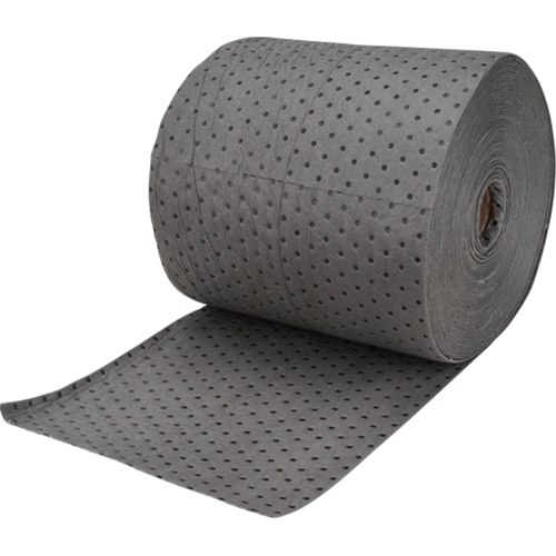 Rouleaux absorbants en fibres fines de calibre industriel, Lourd, 150' lo x 15" la, Absorption 35 gal. Nassau Supply