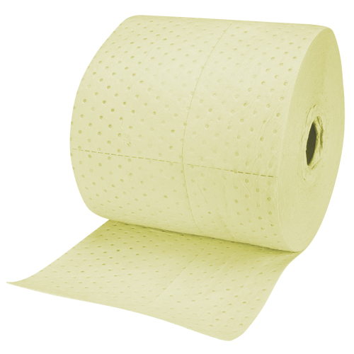 Industrial-Grade Fine Fibre Sorbent Rolls, Heavyweight, 150' L x 15" W, 35 Gal. Absorbancy Nassau Supply