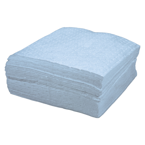 Premium Blue Bonded Sorbent Pads, Oil Only, 15" x 17", 8 gal. Absorbancy Nassau Supply