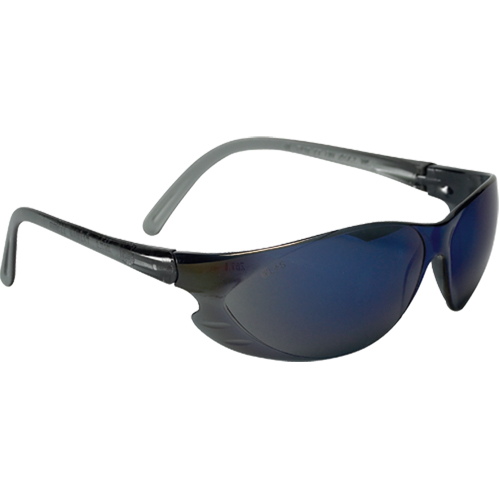 Lunettes de s&eacute;curit&eacute; &agrave; miroir bleu, Lentille Bleu/Miroir, Anti-&eacute;gratignures, R&eacute;pond ou surpasse la norme CSA Z94.3 Nassau Supply
