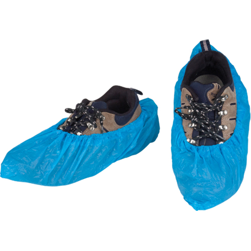 CPE Shoe Covers, 2X-Large, Polyethylene, Blue Nassau Supply