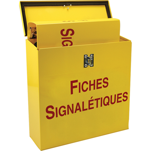 Boîte pour documents de s&eacute;curit&eacute; pour le chantier, Français, Compris reliures Nassau Supply