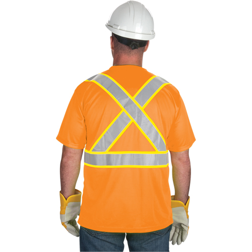 CSA Compliant T-Shirt, Polyester, Medium, Orange Nassau Supply