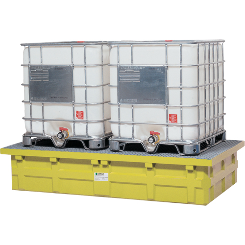 Double IBC Low-Top With Drain, 385 US gal. Spill Capacity, 110" x 55" x 20" Nassau Supply