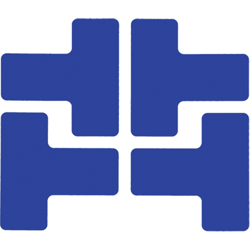 Floor Corner Marks, T, 5" L x 2" W, Blue, Polyester Nassau Supply