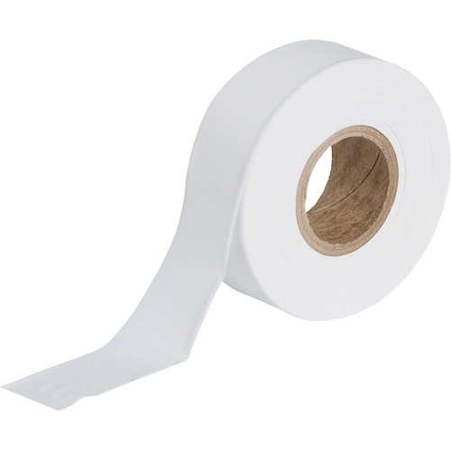 Flagging Tape, 1.188" W x 300' L, White Nassau Supply