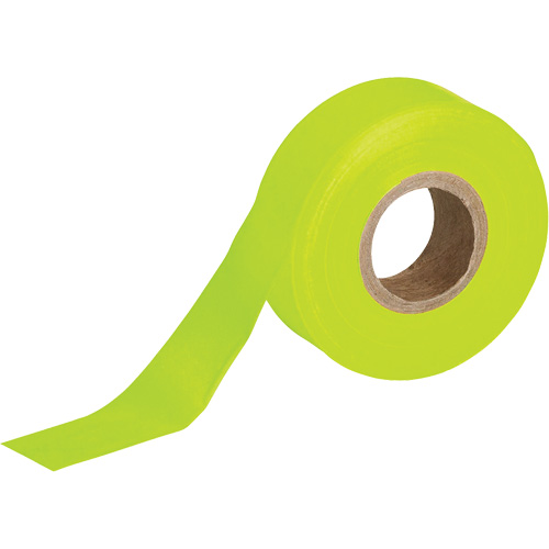 Flagging Tape, 1.188" W x 150' L, Fluorescent Lime Nassau Supply
