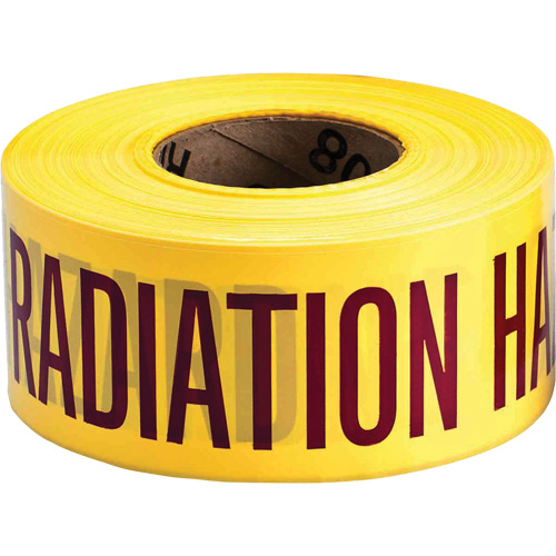 Barricade Tape, English, 3" W x 1000' L, 3 mils, Magenta on Yellow Nassau Supply
