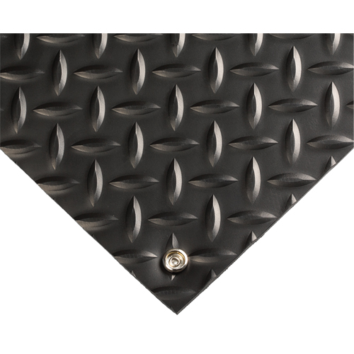 Tapis conducteur d'&eacute;lectricit&eacute; no 785, 3' la x 10' lo x 5/32" &eacute;p, PVC, Losange, Noir Nassau Supply