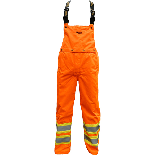Journeyman Detachable Bib Safety Pants, Polyester, Small, High Visibility Orange Nassau Supply