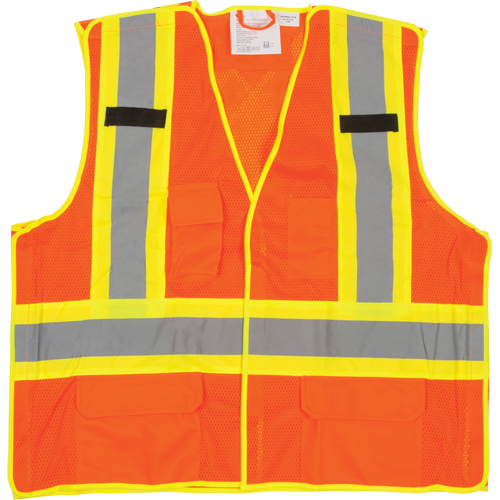 Veste de s&eacute;curit&eacute; d&eacute;tachable en cinq points de premi&egrave;re qualit&eacute;, Orange haute visibilit&eacute;, Grand/T-Grand, Polyester Nassau Supply