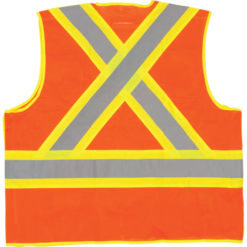 Veste de s&eacute;curit&eacute; d&eacute;tachable en cinq points de premi&egrave;re qualit&eacute;, Orange haute visibilit&eacute;, Grand/T-Grand, Polyester Nassau Supply