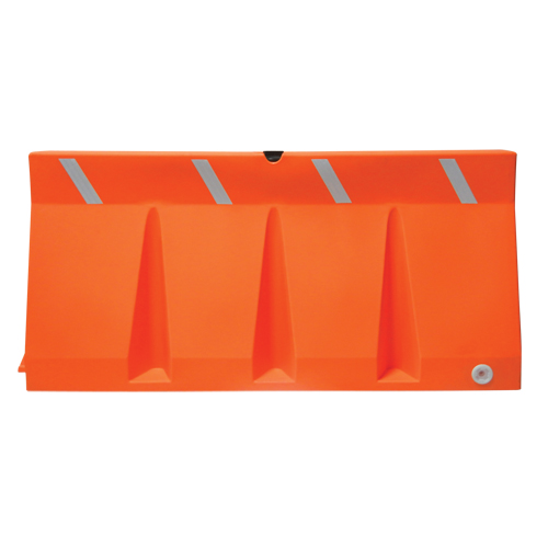 Traffic Barriers, Water-Filled, 69.75" L x 33.75" H, Orange Nassau Supply