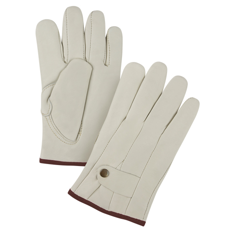 Premiun Winter-Lined Ropers Gloves, Large, Grain Cowhide Palm, Fleece Inner Lining Nassau Supply