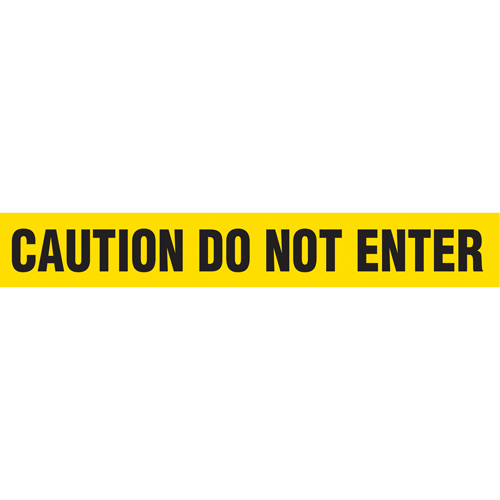 Barricade Tape, English, 3" W x 1000' L, 2 mils, Black on Yellow Nassau Supply