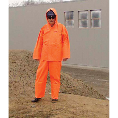 Hurricane Flame Retardant/Oil Resistant Rain Suits - Rainsuits, 4X-Large, High Visibility Orange Nassau Supply