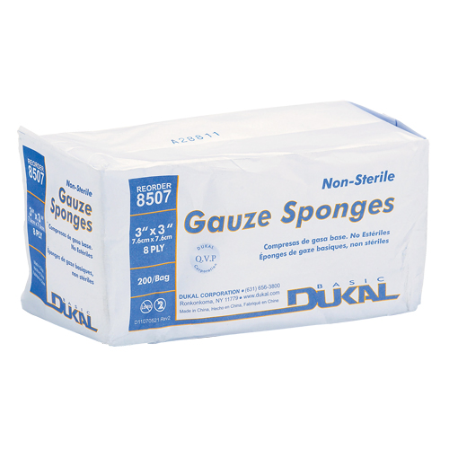 &eacute;ponge de gaze Dynamic, Tampon, 3" lo x 3" la, Dispositif m&eacute;dical Classe 1 Nassau Supply