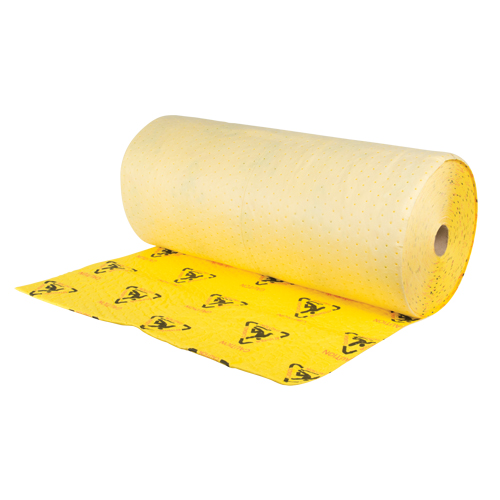 Rouleaux d'avertissement de premi&egrave;re qualit&eacute; - absorbants haute visibilit&eacute;, Lourd, 150' lo x 36" la, Absorption 57 gal. Nassau Supply
