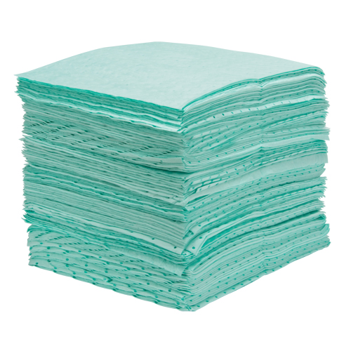 Feuilles absorbantes li&eacute;es de premi&egrave;re qualit&eacute;, Mati&egrave;res dangereuses, 15" x 18", 30 gal. d'absorption Nassau Supply