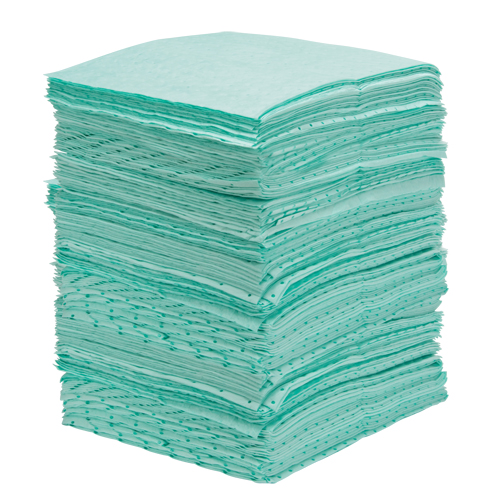 Premium Bonded Sorbent Pads, Hazmat, 15" x 18", 30 gal. Absorbancy Nassau Supply