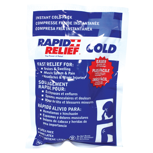 Compresse froide instantan&eacute;e Rapid Relief, Froid, Utilisation unique, 5" x 9" Nassau Supply