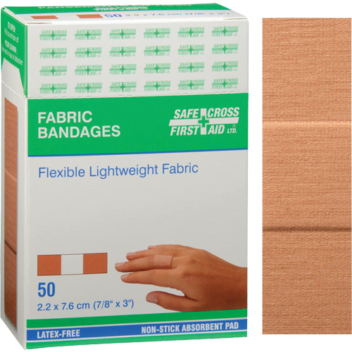 Bandages, Rectangular/Square, 3", Fabric, Non-Sterile Nassau Supply