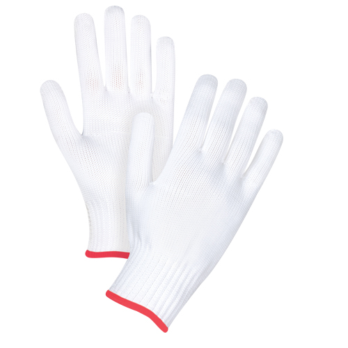 Seamless String Knit Gloves, Polyester, 10 Gauge, Small Nassau Supply