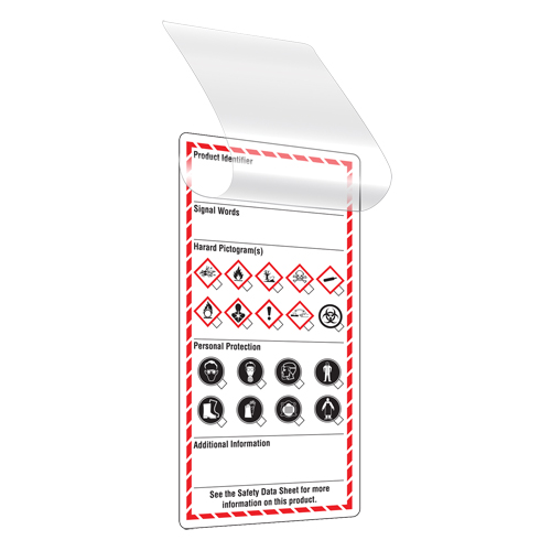 &eacute;tiquettes auto-plastifiantes pour le milieu de travail, Papier cartonn&eacute;, 3" la x 6" h, Anglais Nassau Supply