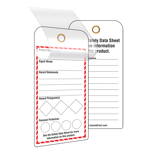 &eacute;tiquettes SGH auto-plastifiantes pour le milieu de travail, Papier cartonn&eacute;, 3" la x 6" h, Anglais Nassau Supply
