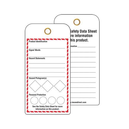 &eacute;tiquettes SGH pour le milieu de travail, Papier cartonn&eacute;, 3" la x 6" h, Anglais Nassau Supply
