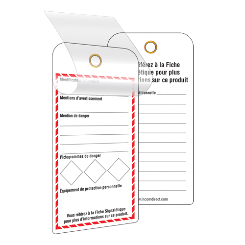 GHS Self-Laminating Workplace Tags, Cardstock, 3" W x 6" H, French Nassau Supply