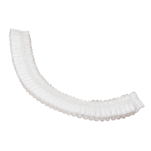 Pleated Bouffant Cap, Polypropylene, 21", White Nassau Supply