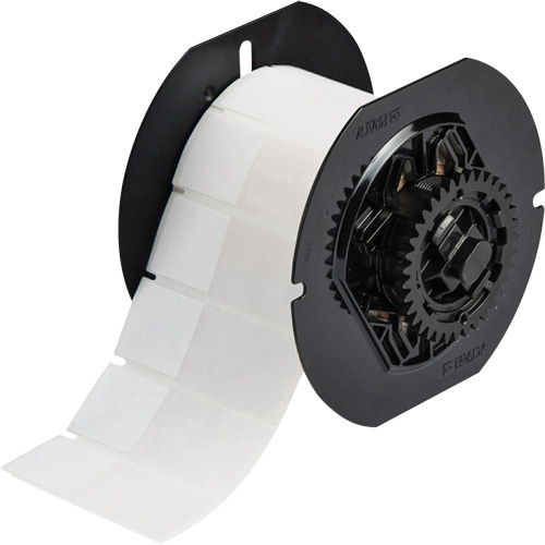 Self-Laminating Wire & Cable Label, Vinyl, 1" L x 2.6" H, Clear/White Nassau Supply