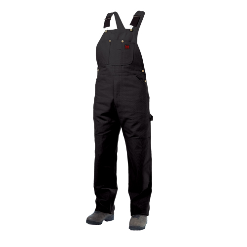 Unlined Duck Overalls, Men's, Large, Black Nassau Supply