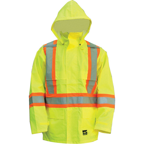 Manteau Open Road, Polyester/Polyur&eacute;thane, Jaune lime haute visibilit&eacute;, Petit Nassau Supply