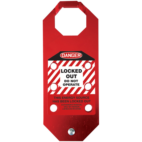Stopout&reg; OSHA Danger Aluma-Tag Locked Out Do Not Operate Hasp, Red Nassau Supply