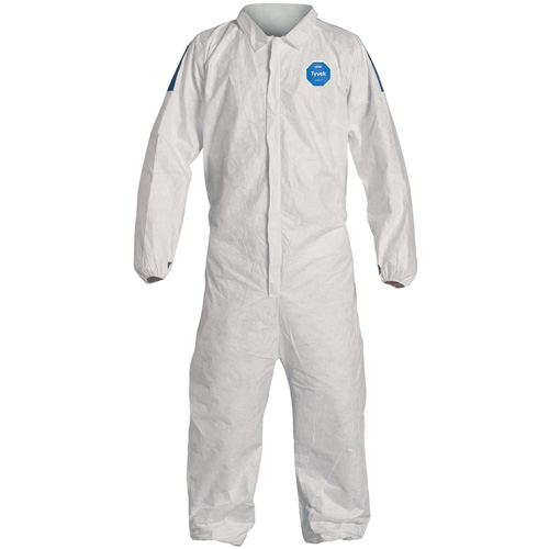 Coveralls, Medium, White, Tyvek&reg; 400 D Nassau Supply