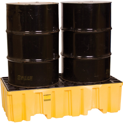 Palette de confinement des d&eacute;versements, Capacit&eacute; de d&eacute;versement 66 gal. US, 26,25" x 51" x 13,75" Nassau Supply