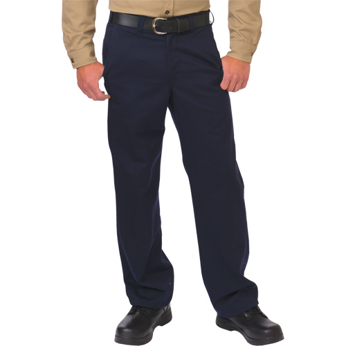 Pantalon de travail de protection contre l'arc &eacute;lectrique, 28, x 26, Bleu marin, 12,4 cal/cm2 Nassau Supply