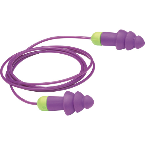 Bouchons d'oreilles r&eacute;utilisables Rockets, Avec cordon, Vrac - Sac en poly, 27 dB NRR, Taille unique Nassau Supply