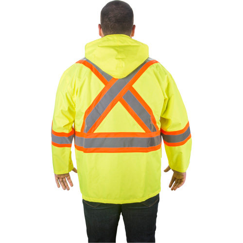 RZ1000 Rain Jacket, Polyester, Small, High Visibility Lime-Yellow Nassau Supply