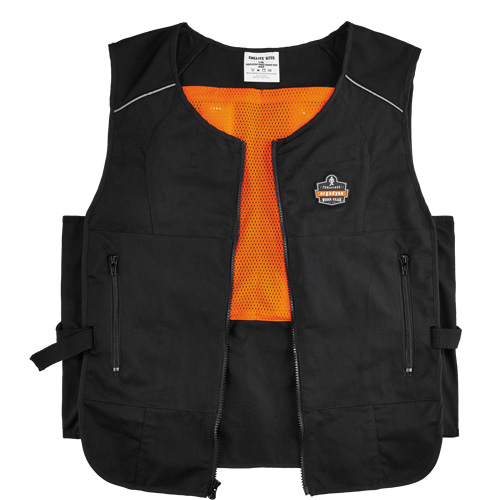 Chill-Its&reg; 6260 Lightweight Phase Change Cooling Vest with Packs, Small/Medium, Black Nassau Supply
