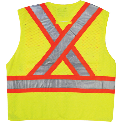 Safety Vest, High Visibility Lime-Yellow, 2X-Large/3X-Large, Polyester Nassau Supply