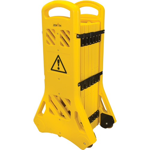 Portable Mobile Barrier, 40" H x 13' L, Yellow Nassau Supply