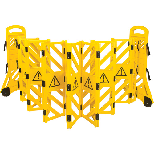 Portable Mobile Barrier, 40" H x 13' L, Yellow Nassau Supply