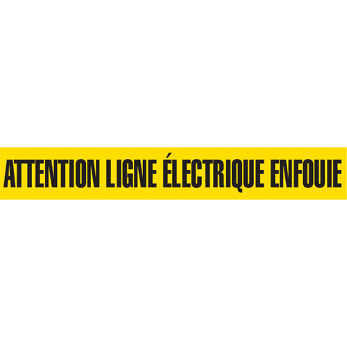 Barricade Tape, French, 3" W x 1000' L, 2 mils, Black on Yellow Nassau Supply