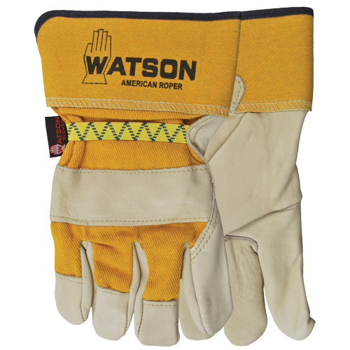 American Roper Gloves, Large, Grain Cowhide Palm, Cotton Inner Lining Nassau Supply
